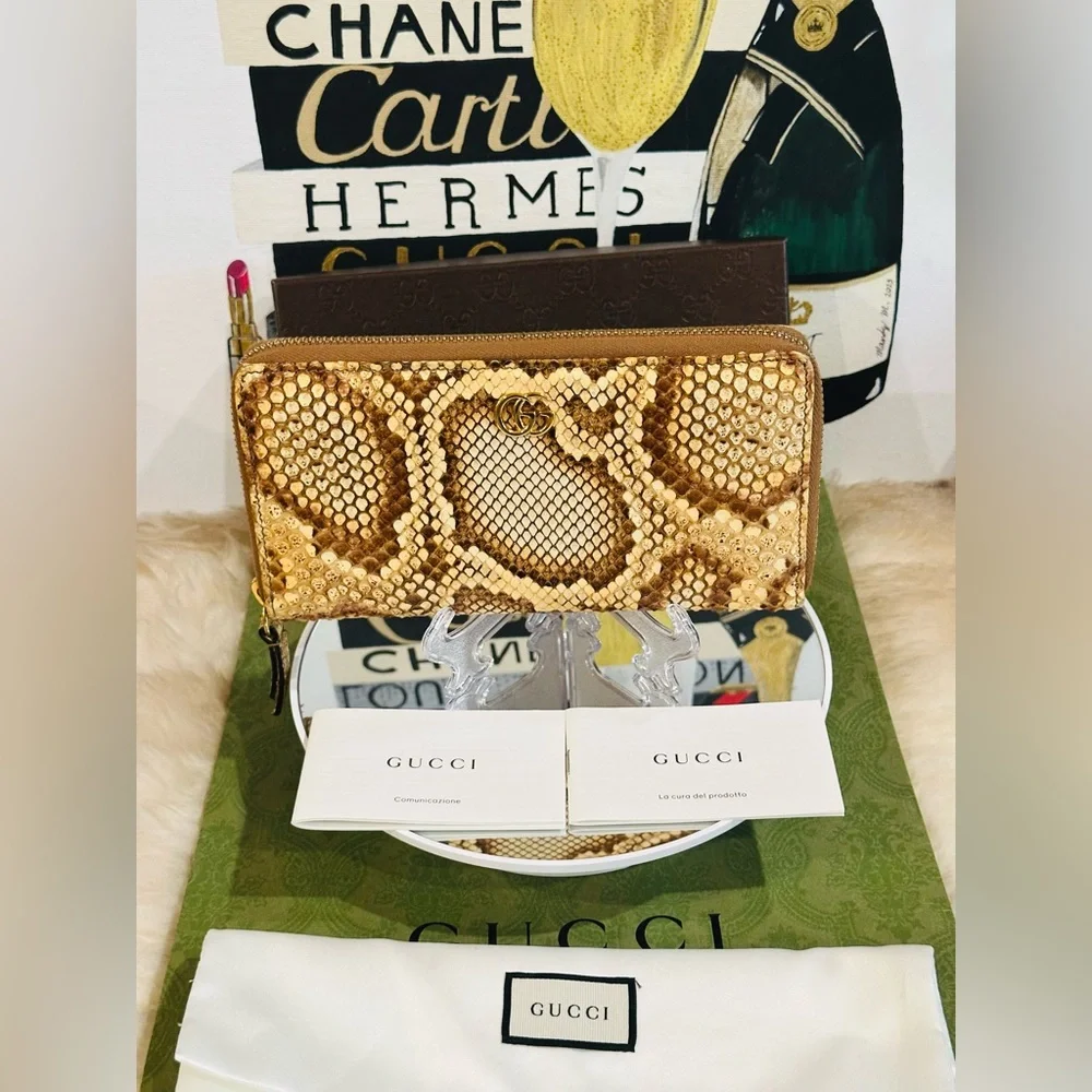 🔥 RARE GUCCI GG PYTHON LONG ZIP WALLET FULL INCLUSION